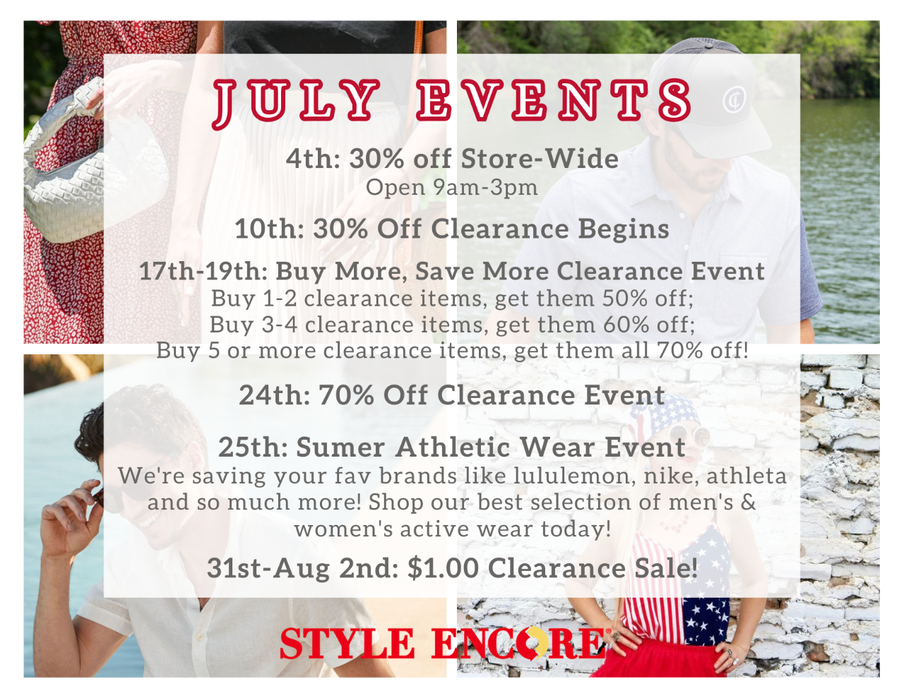 Don't miss out on our limited time events this month!
